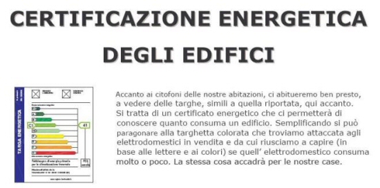 Targa energetica agli edifici